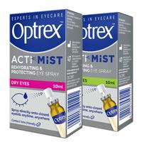 爱滴氏Optrex润眼喷雾 缓解干眼症疲劳组合10ml*2 眼药水眼干涩模糊隐形眼镜润眼液儿童护眼非滴眼液