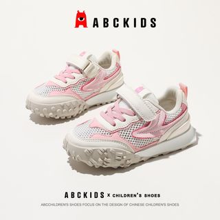 Abckids儿童童鞋夏季网面透气鞋子女童休闲软底运动跑步鞋子
