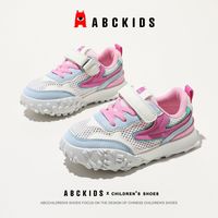 Abckids儿童童鞋夏季网面透气鞋子女童休闲软底运动跑步鞋子