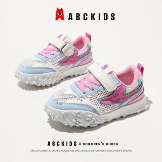 Abckids儿童童鞋夏季网面透气鞋子女童休闲软底运动跑步鞋子