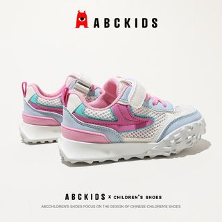 Abckids儿童童鞋夏季网面透气鞋子女童休闲软底运动跑步鞋子
