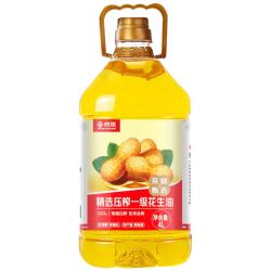 京觅 压榨一级 花生油  花生油4L 桶装 4L