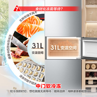 Ronshen 容声 BCD-202E10RNLAD 直冷三门冰箱 202L 凯撒银