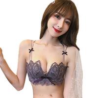 蕾丝内衣女花瓣款聚拢胸罩无钢圈调整型美背文胸