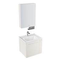 JOMOO九牧浴室柜洗脸盆柜智能陶瓷一体盆铝合金洗手盆柜组合一体盆奶油风 A2750【基础款美妆收纳】60cm