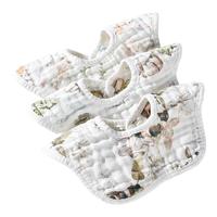 欧孕（OUYUN）口水巾a类纯棉宝宝防水花瓣围嘴新生婴儿防吐奶围兜围脖 4层柔纱【A类*棉】悠闲假日