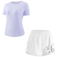 361跑步女运动套装晨跑服时尚夏季短袖运动服马拉松短裤服女