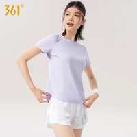 361跑步女运动套装晨跑服时尚夏季短袖运动服马拉松短裤服女 L