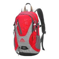 艾王户外背包男女徒步运动多功能旅行双肩包休闲时尚双肩登山背包 红色 9838透气背负20L