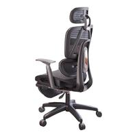 UE 永艺 ACT100撑腰椅 人体工学电脑椅 全网透气椅带脚踏 可躺椅子办公椅 黑