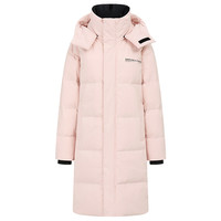 雪中飞 SNOWFLYING反季中长款粉色羽绒服女冬季2025防风连帽保暖加厚外套