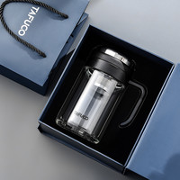 泰福高 T6179 耐热玻璃茶水分离杯 401mL-500mL 军绿色