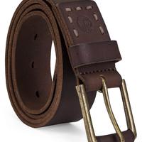 Timberland 添柏岚 男士经典皮革日常皮带腰带 户外日常休闲商务复古经典 深棕色 32