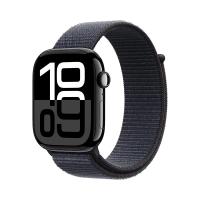 Apple Watch Series 10 GPS款 智能手表 46mm 亮黑色铝金属表壳 浓墨色回环式运动表带
