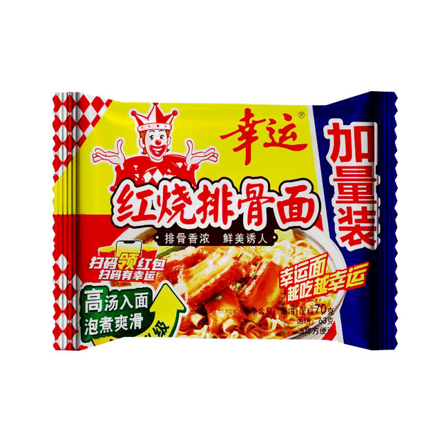 幸运 LUCKY 红烧排骨面 70g*30袋 整箱