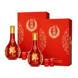 郎酒 红花郎15 53度 酱香型白酒 500mL*4瓶 礼盒