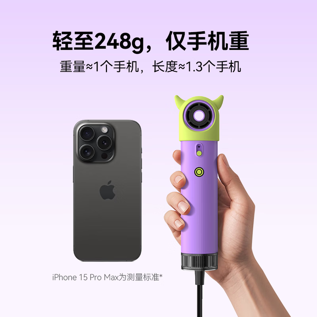 SYLPH 仙如旅行便携吹风机迷你电吹风萌系家用负离子小巧小型吹风筒高速智能恒温护发速干  紫色