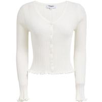 VEROMODA针织衫2025春季荷叶边设计针织衫软糯顺滑浪漫优雅 蜜乳白色 XS