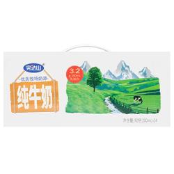 完达山 生牛乳纯牛奶200ml*24盒 3.2g蛋白 家庭早餐奶学生奶 送礼盒装