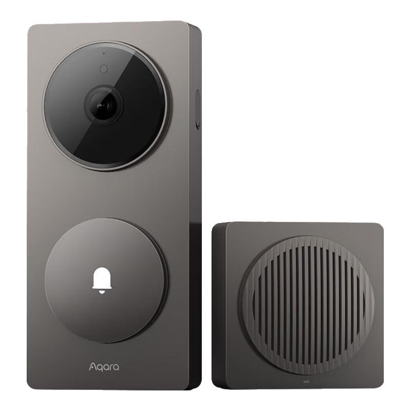 Aqara智能可视门铃G410双协议网关版家庭监控器智能摄像头Homekit 石墨灰