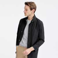 七匹狼【狼族生活】风衣男春季立领中长装风衣时尚休闲弹力舒适男装外套 001(黑色) 180/96A/XXL