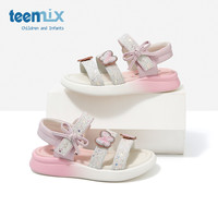 teenmix童鞋儿童凉鞋2025夏季女孩软底休闲沙滩鞋单鞋女童鞋 紫色 26码