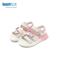 teenmix童鞋儿童凉鞋2025夏季女孩软底休闲沙滩鞋单鞋女童鞋 蓝色 30码