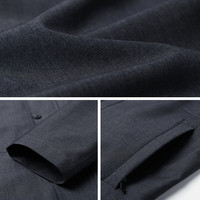 七匹狼【狼族生活】风衣男春季立领中长装风衣时尚休闲弹力舒适男装外套 003(中灰) 185/100A/XXXL