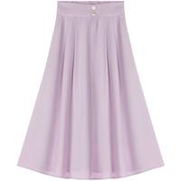 lagogo拉谷谷粉紫色多巴胺半身裙女春夏季穿搭松紧高腰小个子 粉紫色(Q4) S 155/36