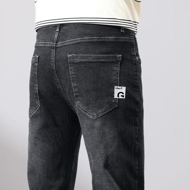 爱肯 男士冰丝超薄直筒牛仔裤 夏季宽松裤子