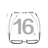 目匠纯钛超轻近视眼镜男款可配度数大框防蓝光大脸眼镜框镜架 DTX125 黑色 防蓝光配镜(1.74防蓝光镜片)