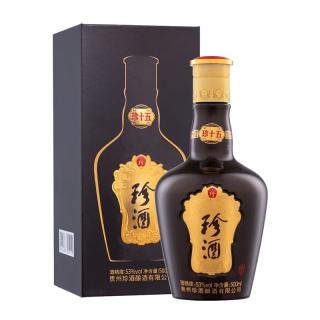 珍酒 贵州珍酒珍十五53度纯粮食酱香型白酒500ml送礼高端礼盒装