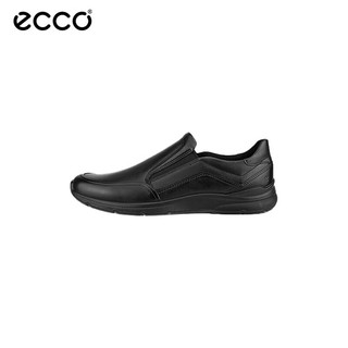 爱步（ECCO）男鞋 春夏款透气休闲鞋 柔软舒适豆豆鞋 黑色 44