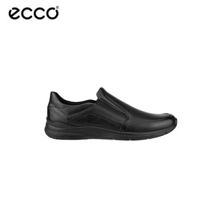爱步（ECCO）男鞋 春夏款透气休闲鞋 柔软舒适豆豆鞋 黑色 44