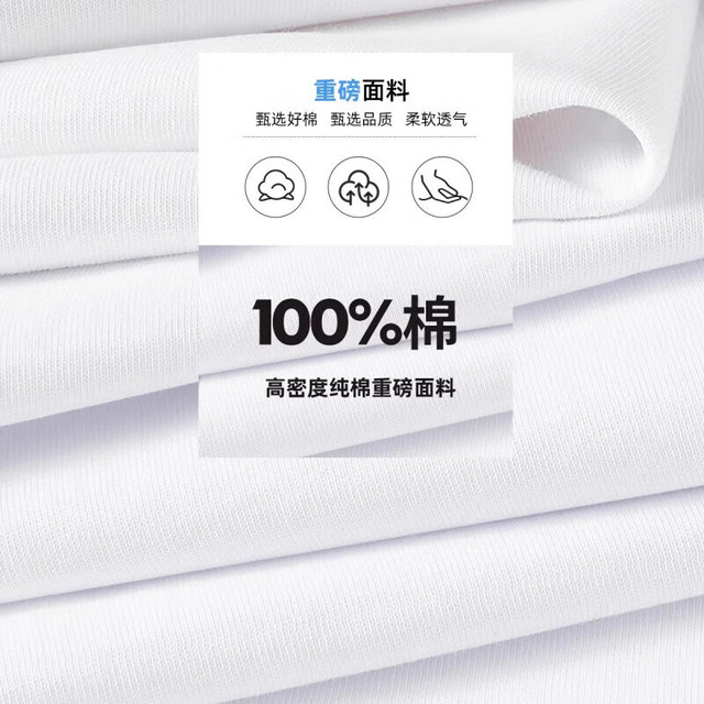 班尼路 220克重磅 100%纯棉T恤 天天开心图标 23色可选