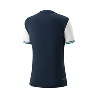 李宁（LI-NING）2025男女同款网球服运动上衣比赛短袖T恤短裙户外速干 深航舰蓝【女款上衣】 3XL