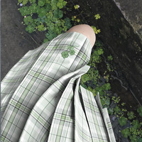 御茶家 【御茶家】幸运四叶草 绿色JK格裙原创制服套装狗短裙子 39裙长全款 送纯色领结 5月底 XL