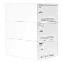 爽居 抽屉式收纳箱可叠加塑料透明衣服衣物收纳盒柜子内衣儿童整理箱 透明加厚-大号