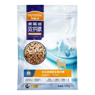 麦富迪 狗粮 冻干双拼鲜肉粮小型犬中大型犬成幼犬通用全价宠物犬粮 鲜鸡肉益生元|通用犬试吃包300g
