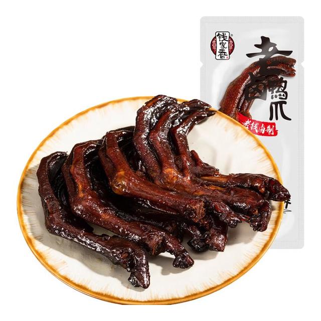 钱家香 老卤鸭爪约308g土鸭掌卤味鸭爪真空包装小零食 老卤鸭爪308g