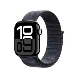 Apple Watch Series 10 GPS款 智能手表 42mm 亮黑色铝金属表壳 浓墨色回环式运动表带