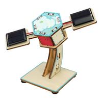探梦科学小实验手工制作迷你太阳能卫星模型太阳能玩具8-12岁儿童 太阳能迷你卫星