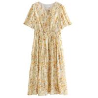 独束大码女装【双花色】度假感浪漫碎花裙2024夏显瘦清新裙子 紫藤花 3XL (尺码:5) (尺码:5)