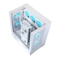 骨伽 双擎XOmnyX机箱 海景房台式电脑机箱5面通风散热标配4把16CM风扇 白色