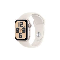 Apple Watch SE 2024款 智能手表GPS款40毫米星光色铝金属表壳星光色运动型表带S/M MXF43CH/B