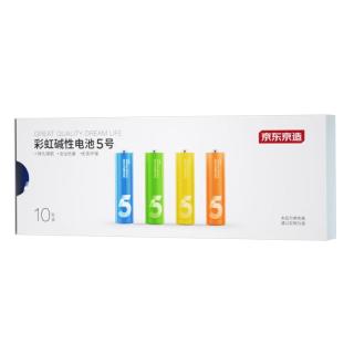 京东京造 LR6S10 彩虹碱性电池5号 1.5V 10节单色