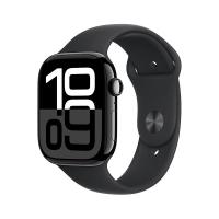 Apple Watch Series 10 智能手表 GPS款 46mm 亮黑色铝金属表壳 黑色橡胶表带 M/L