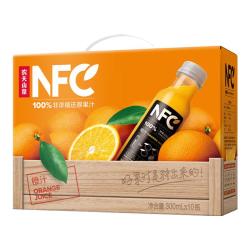 农夫山泉 100%纯果汁NFC橙汁300ml*10瓶整箱礼盒鲜果冷压榨0添加剂饮料