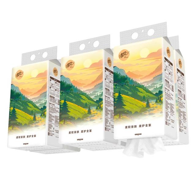 清风 抽纸 4层80抽30包(190*120mm)