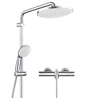 高仪（GROHE）恒温花洒套装 200MM顶喷 空气注入手持套装恒温龙头有下出水 【品牌】恒温带下出水